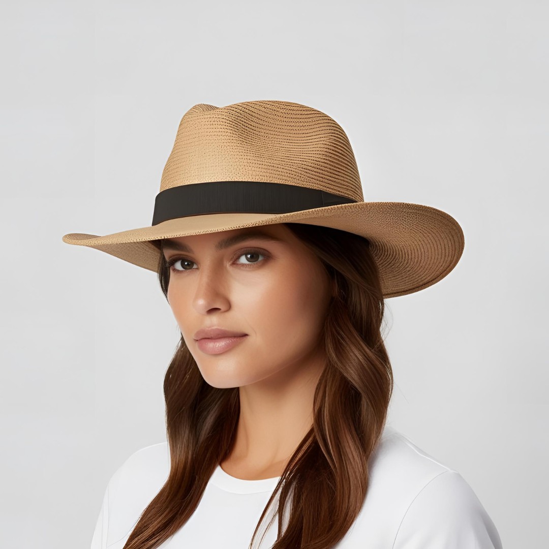 Women's Beige Fedora Hat