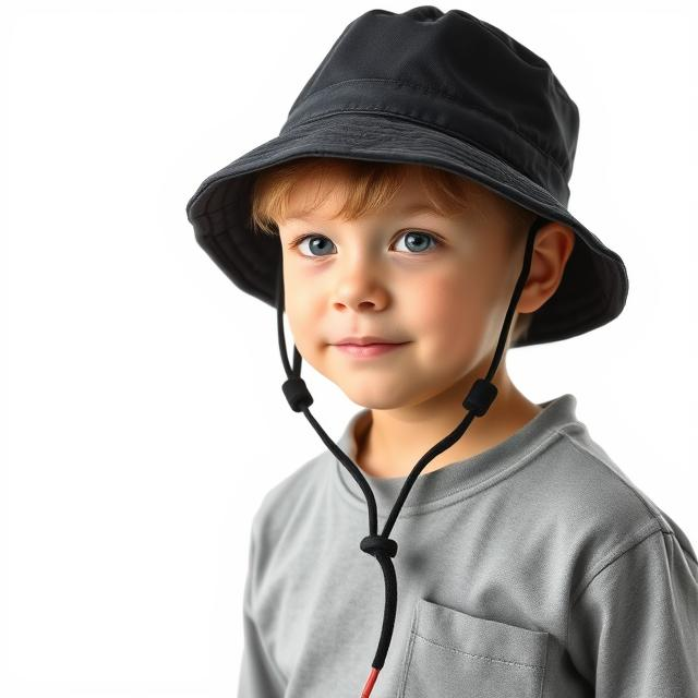 Kid's Black Fisherman Hat