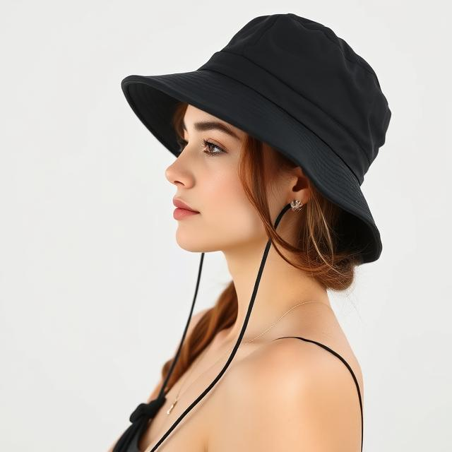 Women's Black Fisherman Hat